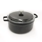 BergHOFF GEM 7.7 qt. Cast Aluminum Nonstick Stock Pot with Glass Lid, Black thumbnail 1