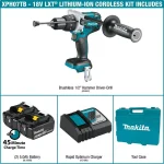Makita 18V LXT Brushless 1/2 in. Cordless Hammer Drill Kit with (2) 5.0 Ah Batteries, Charger, and Hard Case thumbnail 2
