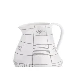 Abigails Black and White Ceramic Graffiti Pitcher, 60 fl. oz. - Handmade in Portugal thumbnail 2