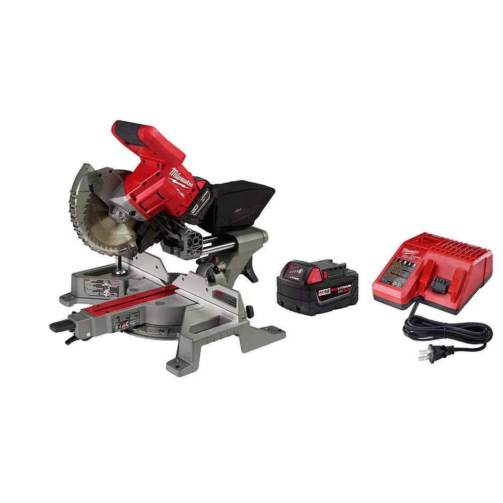 Milwaukee M18 FUEL 7-1/4 in. Dual Bevel Sliding Compound Miter Saw Kit with 5.0 Ah Battery
