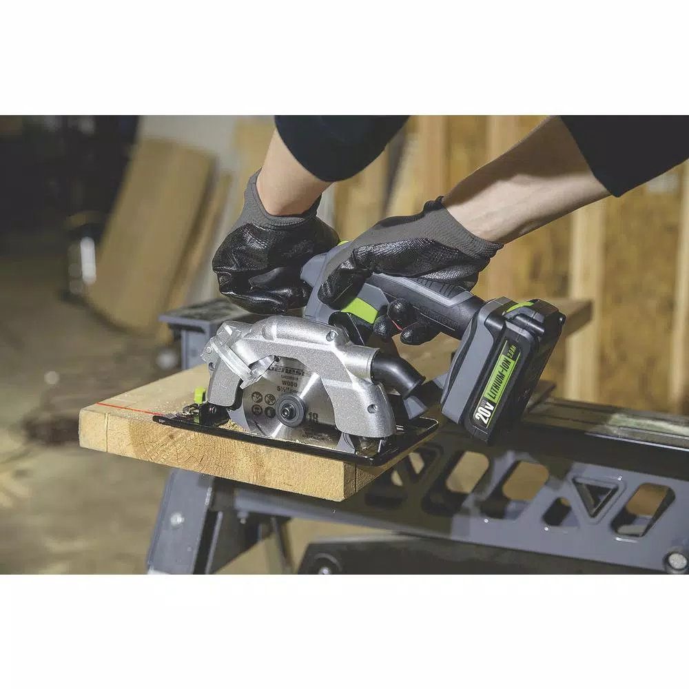Genesis 20V Cordless 5-1/2 in. Circular Saw Kit with Laser Guide, 2 Ah Battery and Charger