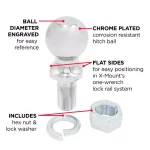 TowSmart 2 in. Chrome Hitch Ball, 5,000 lb. Capacity, 1 in. x 2 in. Shank thumbnail 4