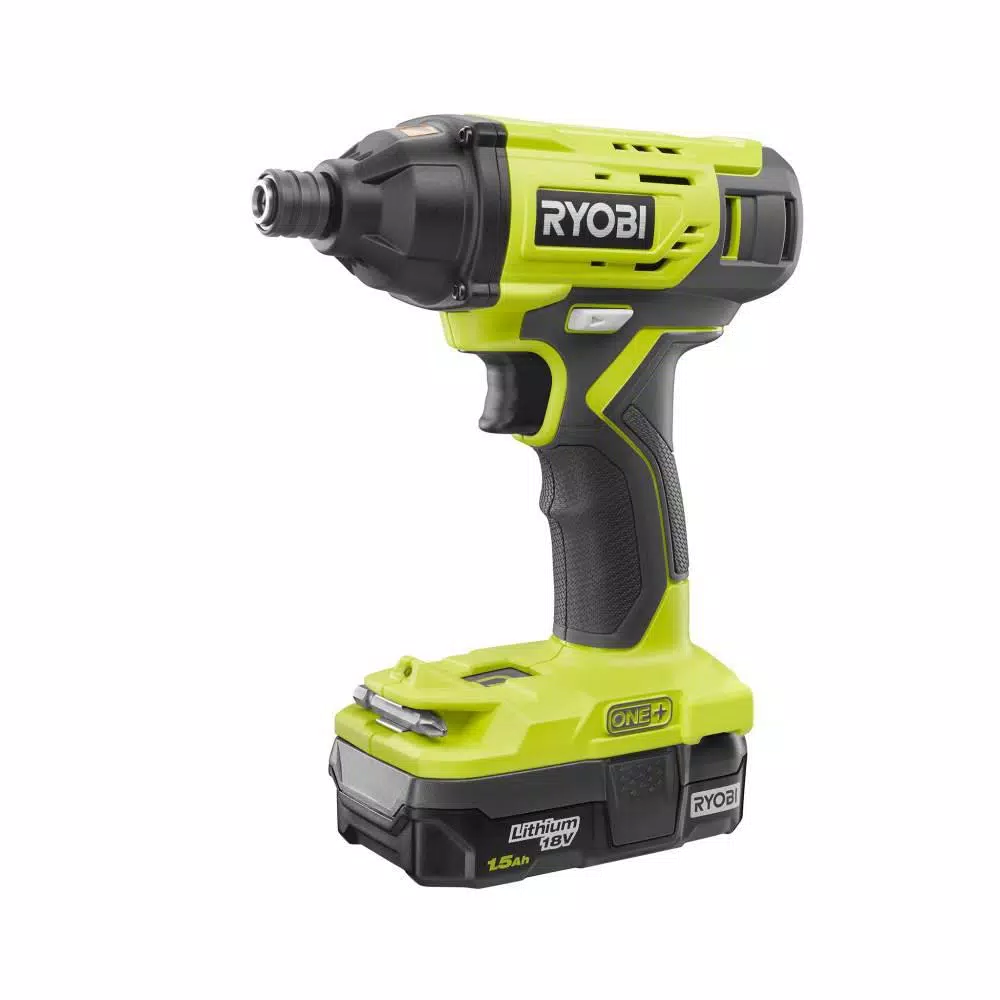 RYOBI 18V ONE+ Cordless 1/4 in. Impact Driver Kit with (2) 1.5 Ah Batteries, Charger, Bag, and 20-Piece Bit Set