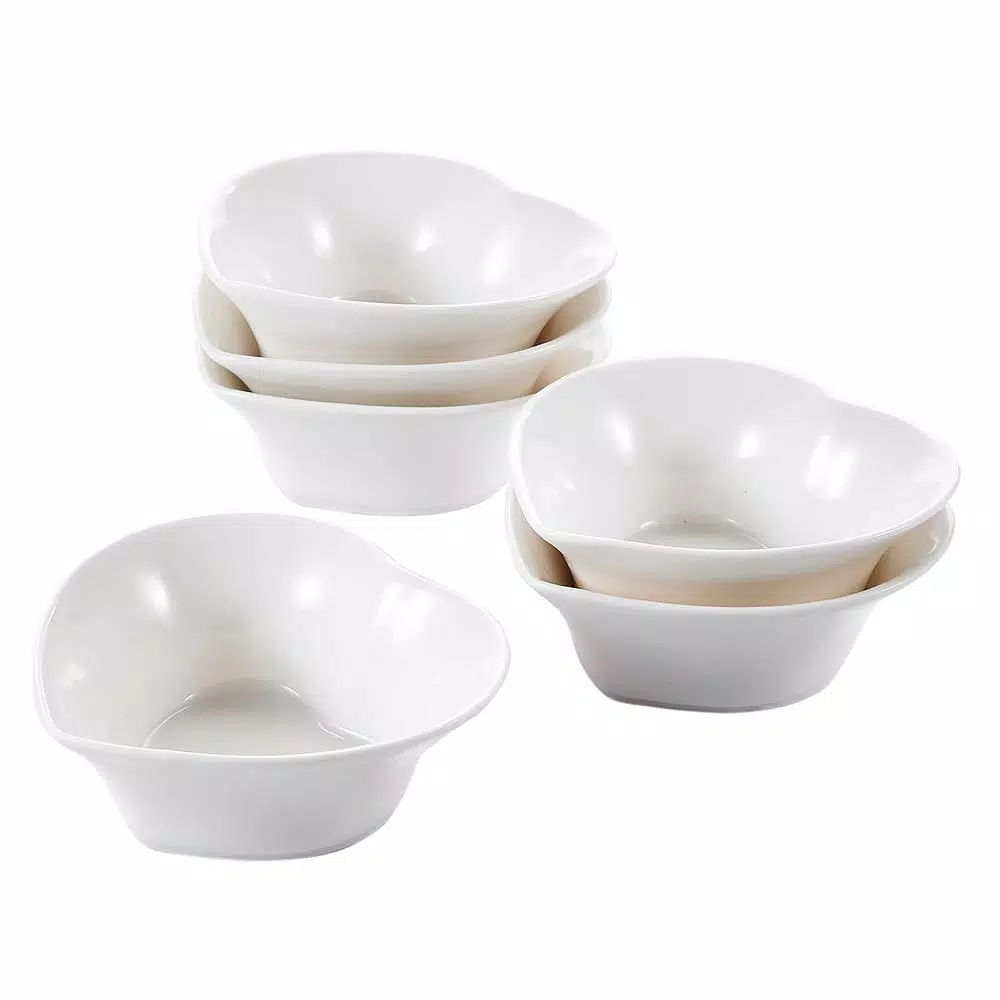 MALACASA 3.5 in. White Ceramic Ramekins Set of 6 - Porcelain Souffle Dishes
