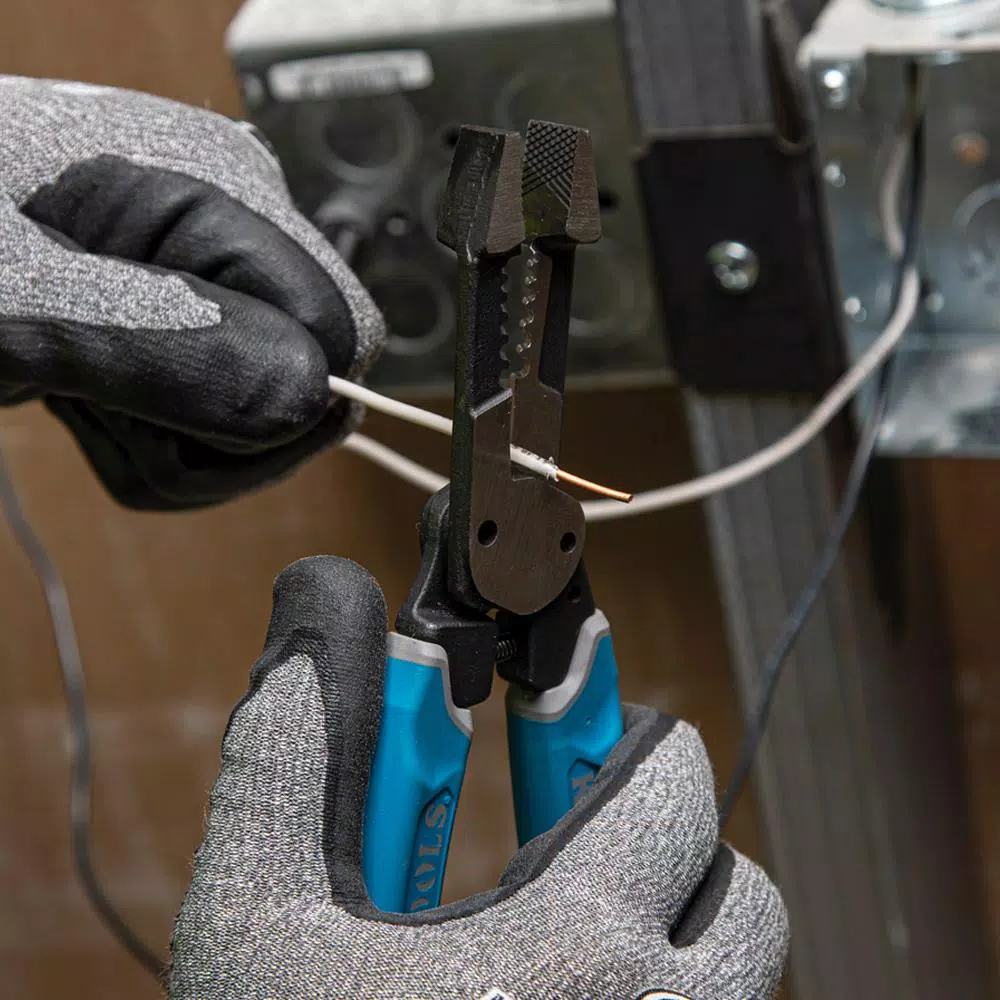 Klein Tools Heavy-Duty Wire Stripper with Shear-Cut, 8-18 AWG Solid & 10-20 AWG Stranded