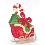Home Accents Holiday 61 in. LED Sleigh with Presents Yard Decoration, Cool White Lights thumbnail 4