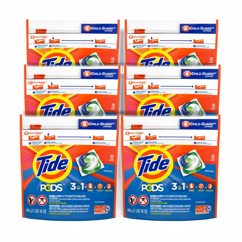 Tide PODS Original Scent Laundry Detergent Pacs, 20-Count (6-Pack)
