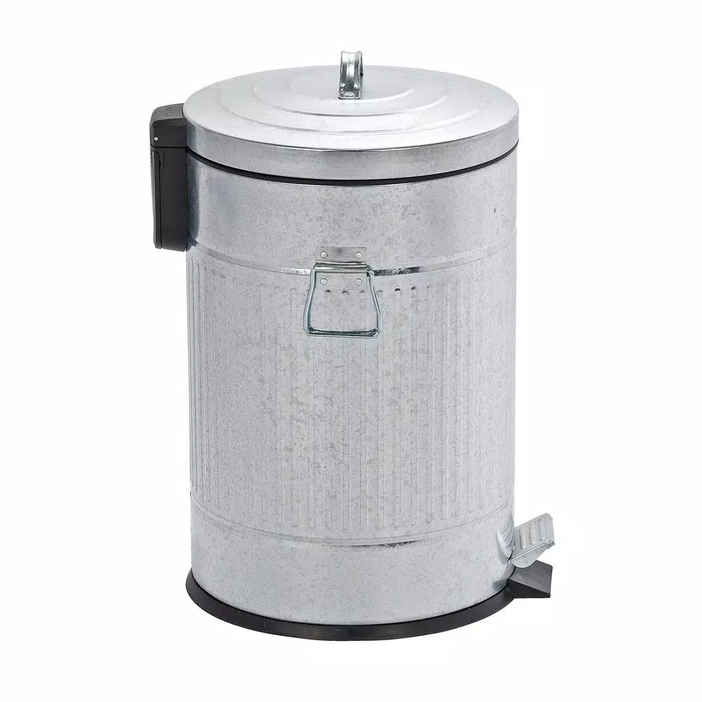 Wenko Urban 5.3 Gal. Zinc Plated Step On Trash Can with Soft Close Lid