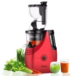 Boyel Living Slow Masticating Cold Press Juicer Machine, 150W High Efficiency Juicer Extractor with 3-in Wide Chute, Red thumbnail 1