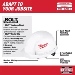 Milwaukee BOLT White Type 1 Class E Front Brim Hard Hat (12-Pack) thumbnail 2