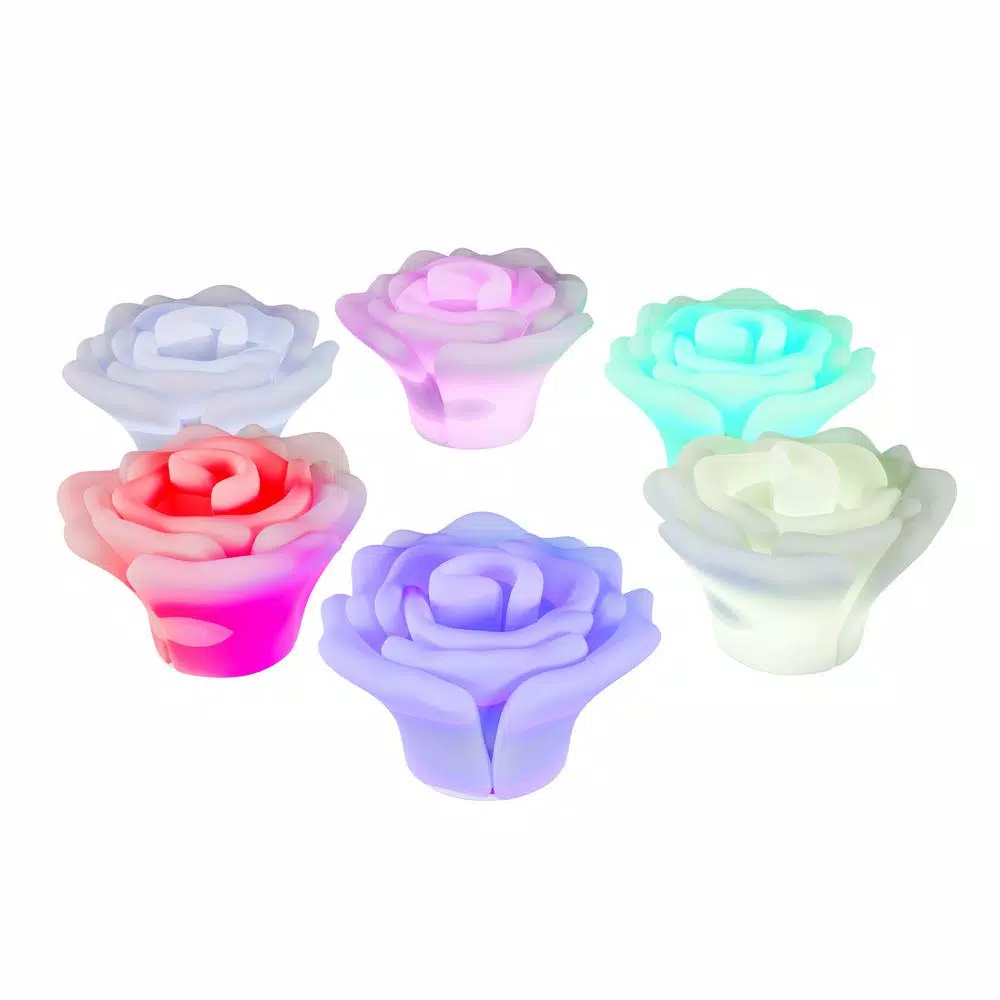 Lavish Home 6-Piece Rose-Shaped Flameless LED Color Changing Light Set