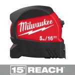 Milwaukee 16 ft. Compact Wide Blade Tape Measure with 15 ft. Reach thumbnail 1