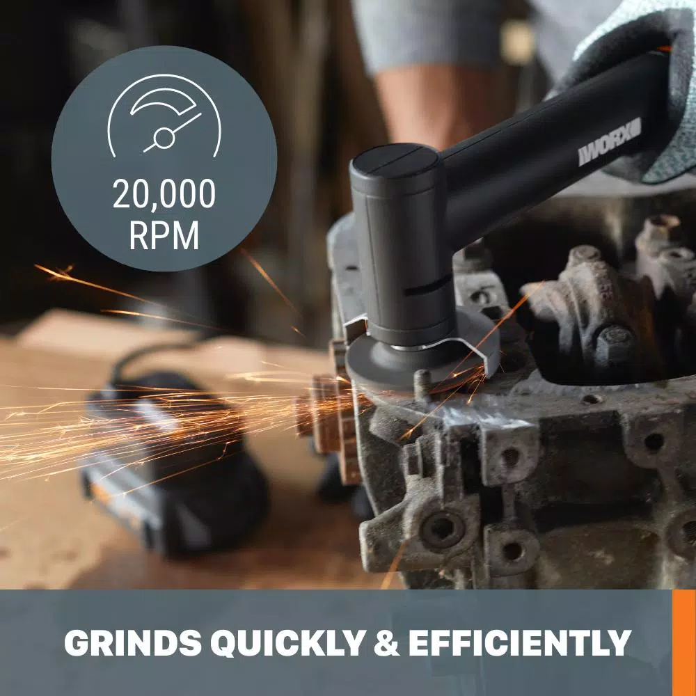 Worx MAKERX 20V Brushless Angle Grinder Rotary Tool Attachment with 4 Accessories (Tool-Only)