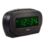 Equity by La Crosse Digital 0.60 in. Green LED Electric Alarm Table Clock with Snooze - Black thumbnail 3