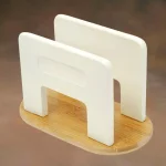 Creative Home Natural Bamboo Napkin Holder - Off White Tabletop Tissue Dispenser thumbnail 2