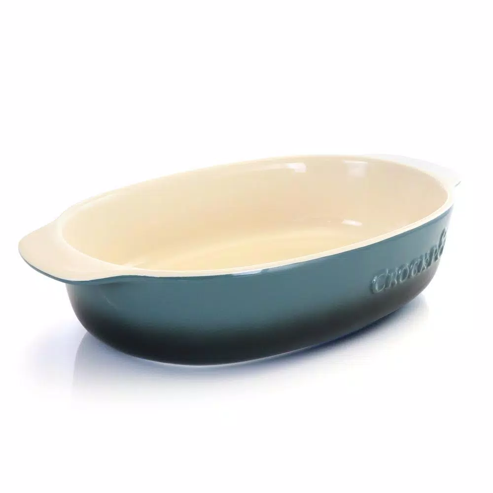 Gibson Oval Stoneware Bake Pan, 2.5 Qt. Capacity, Black