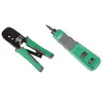 Commercial Electric Ratchet Modular Plug Crimper and Impact Punch Down Tool Set thumbnail 1