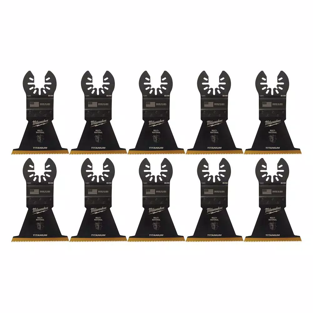 Milwaukee 2-1/2 in. Titanium Bi-Metal Universal Fit Oscillating Multi-Tool Blades, 10-Pack