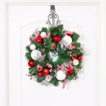 Village Lighting Company 24 in. Nordic Red and White Artificial Christmas Wreath thumbnail 4