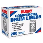 HUSKY 55 Gallon Economy Natural Trash Liners, 0.55 Mil, 200-Count thumbnail 2
