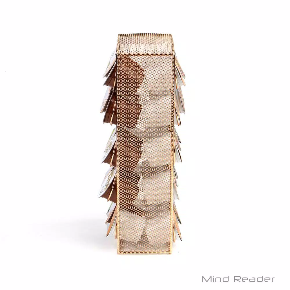 Mind Reader Rose Gold Mesh K-Cup Storage Rack - 30 Capacity Coffee Pod Carousel for Keurig