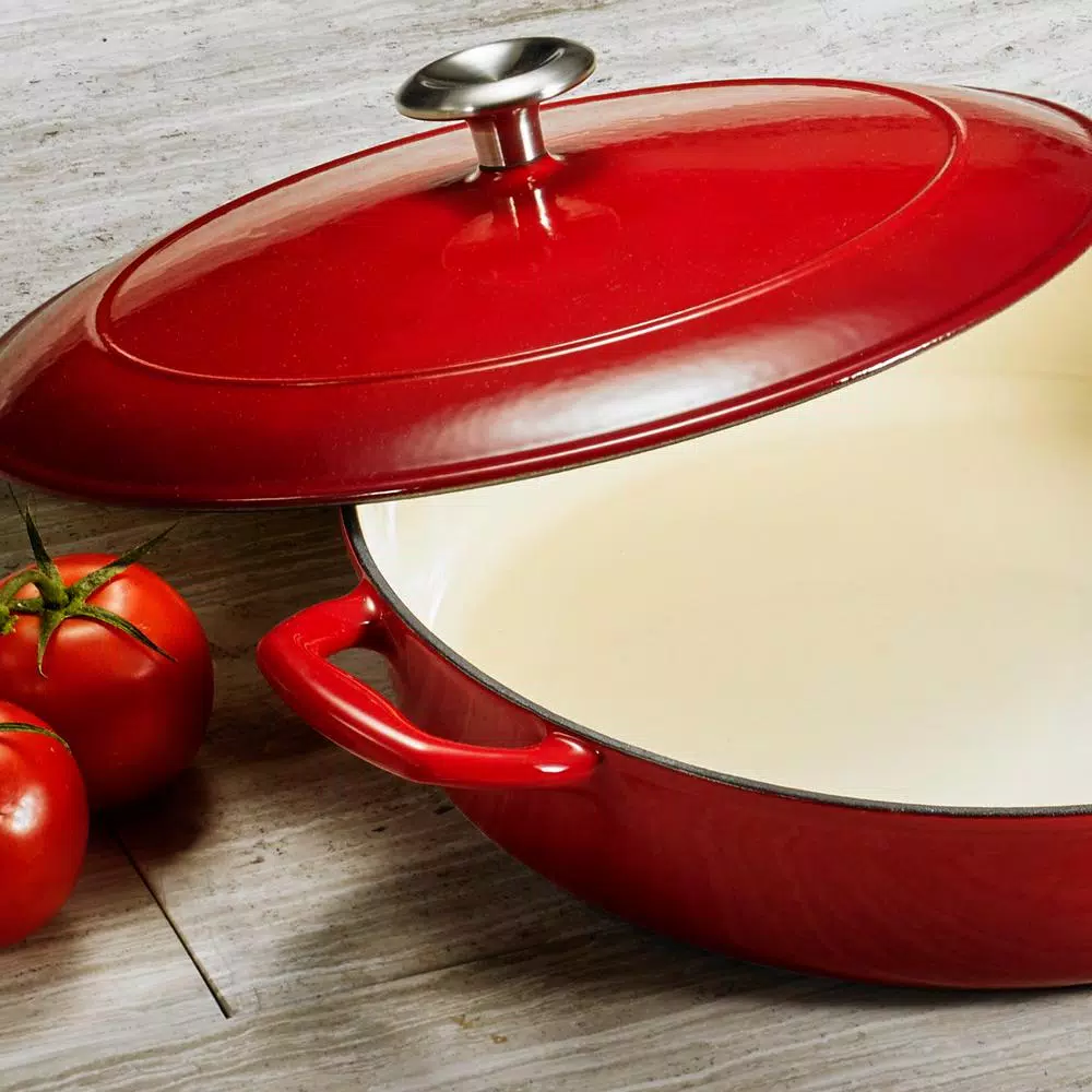 Tramontina 4 Qt. Enameled Cast Iron Braising Pan with Lid
