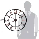 Infinity Instruments Metal Fusion 28 in. Round Metal Wall Clock - Black thumbnail 6