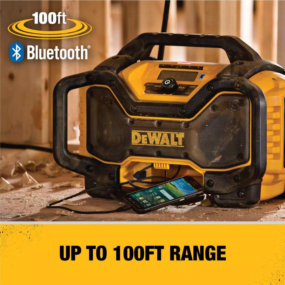 DEWALT 20V MAX Bluetooth Jobsite Radio with Built-in 3A Battery Charger