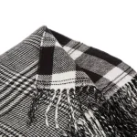 Glitzhome 60 in. Black and White Plaid Reversible Woven Acrylic Throw Blanket with Fringed Edges thumbnail 3