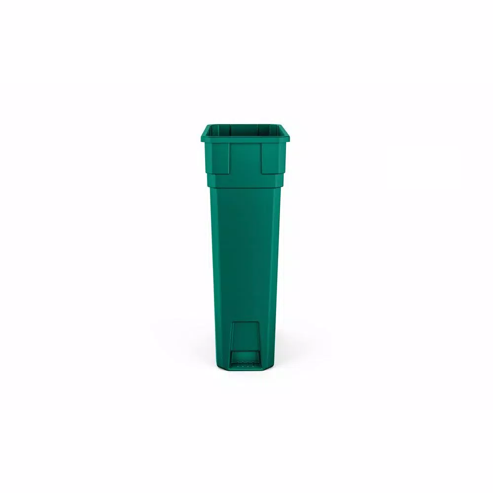 Suncast Commercial 23 Gallon Slim Resin Trash Can, Green