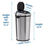iTouchless 23 Gallon Stainless Steel Touchless Sensor Trash Can with Odor Control and Wheels thumbnail 6