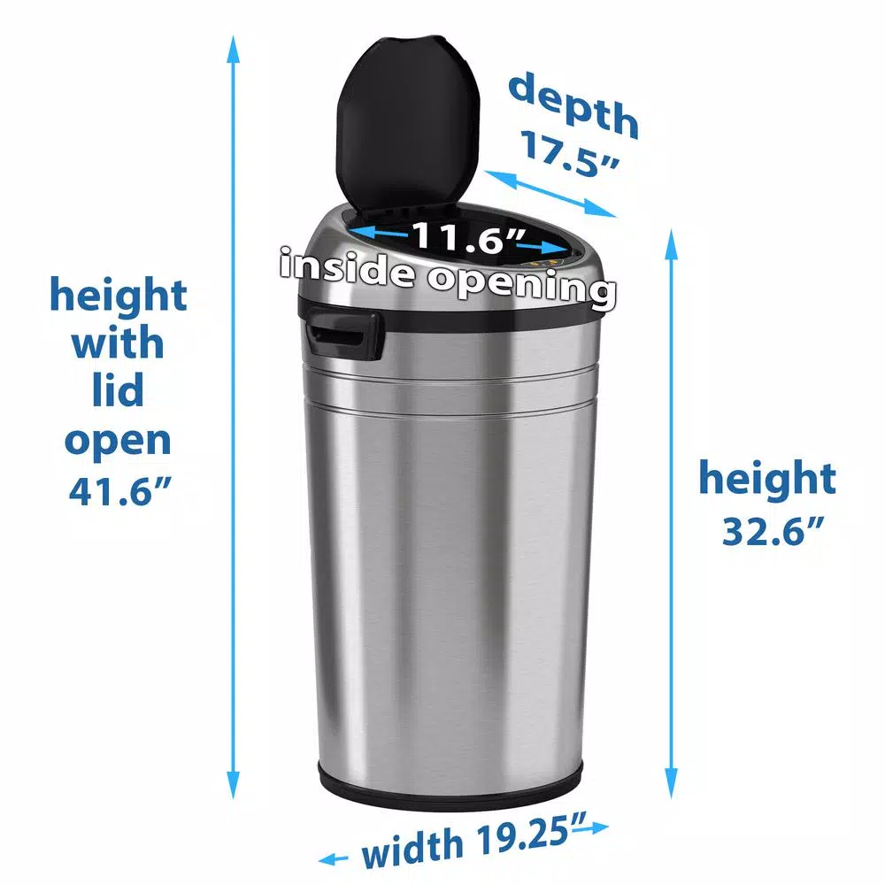 iTouchless 23 Gallon Stainless Steel Touchless Sensor Trash Can with Odor Control and Wheels