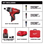 Milwaukee 2455-22 M12 12V Lithium-Ion Cordless 1/4 in. Hex No-Hub Driver Kit with (2) 1.5Ah Batteries & Hard Case thumbnail 2