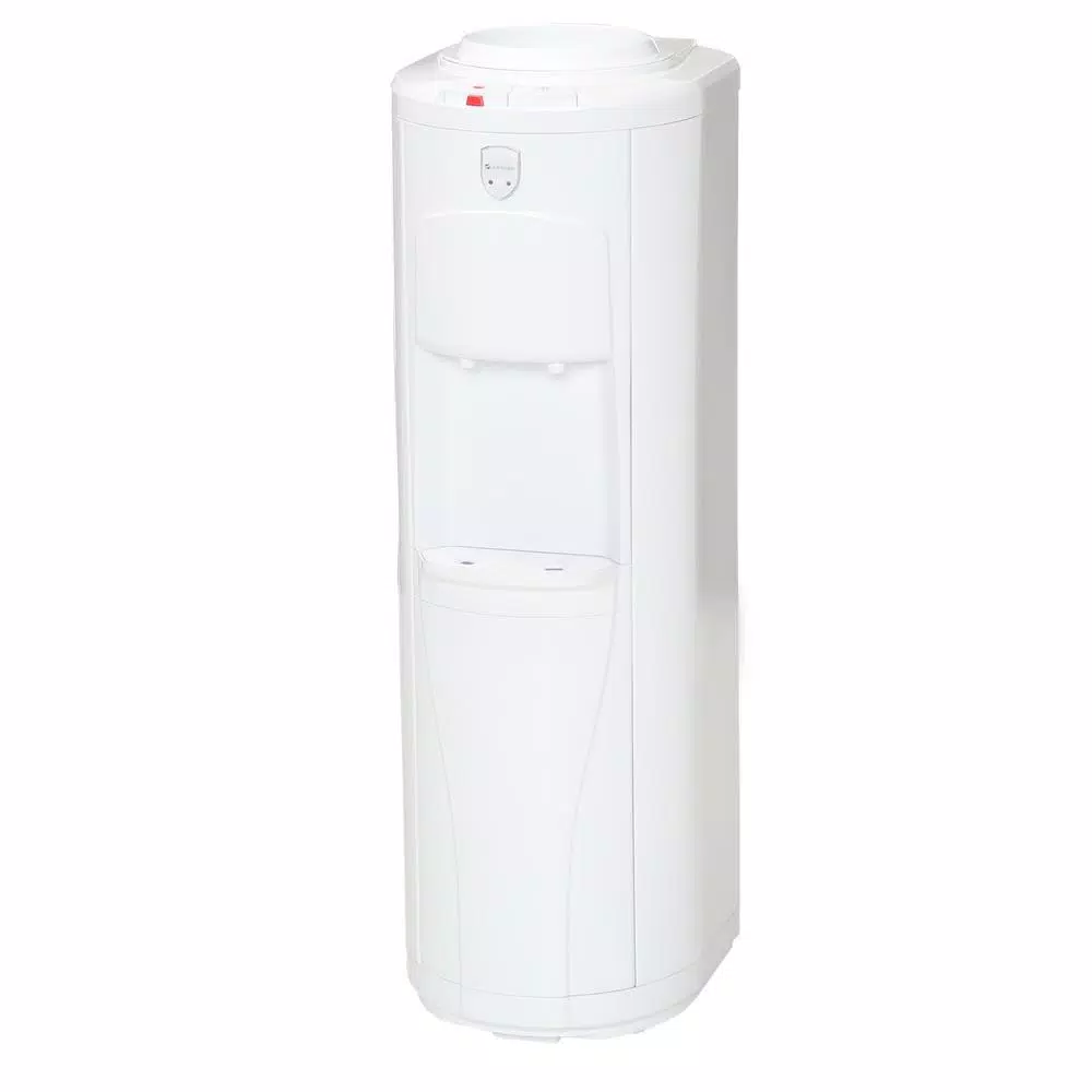 Glacier Bay Top Loading Hot and Cold Water Dispenser with Stainless Steel Reservoirs, Gloss White