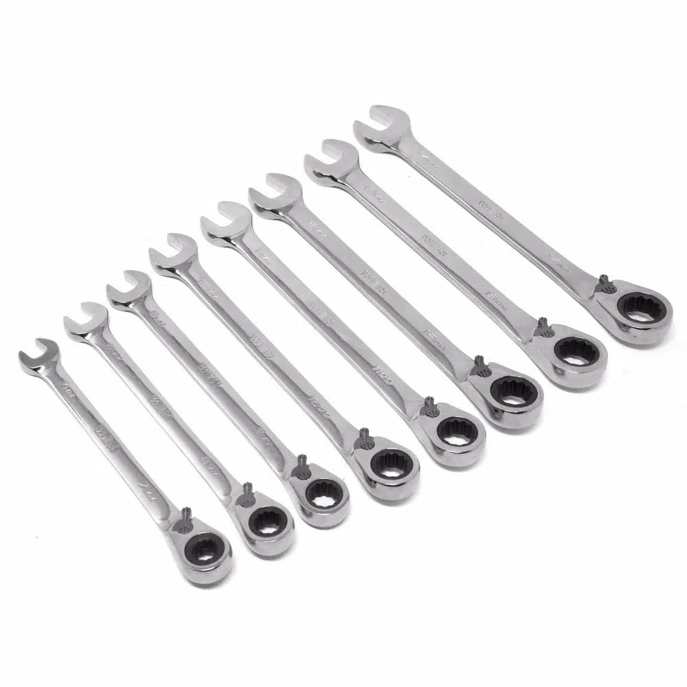 WEN 16-Piece Metric Reversible Ratcheting Combination Wrench Set with Storage Pouch