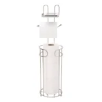 Bath Bliss Contemporary Freestanding Toilet Paper Holder with Built-in Phone Shelf and 4-Roll Storage, Satin thumbnail 5