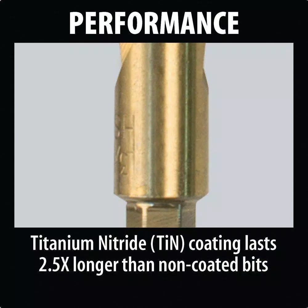 Makita 1/8 in. Titanium Coated HSS Twist Drill Bit with 1/4 in. Hex Shank