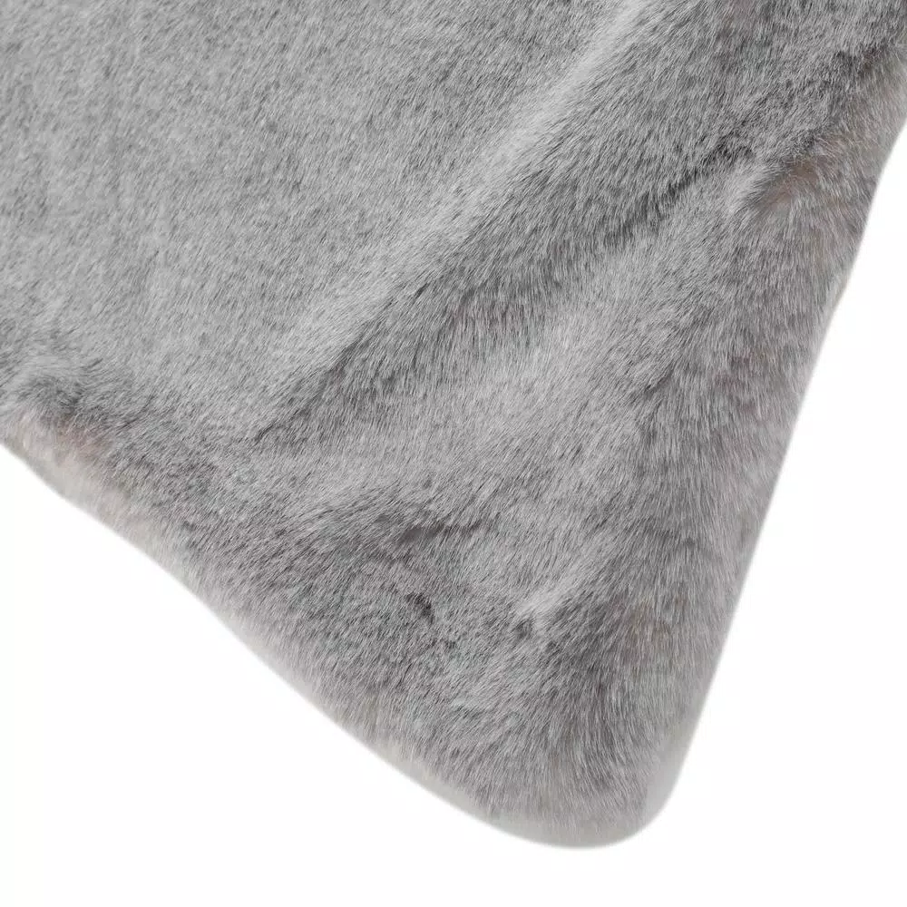 Noble House Toscana Timeless Grey Faux Fur Throw Blanket, 60 x 50 in.