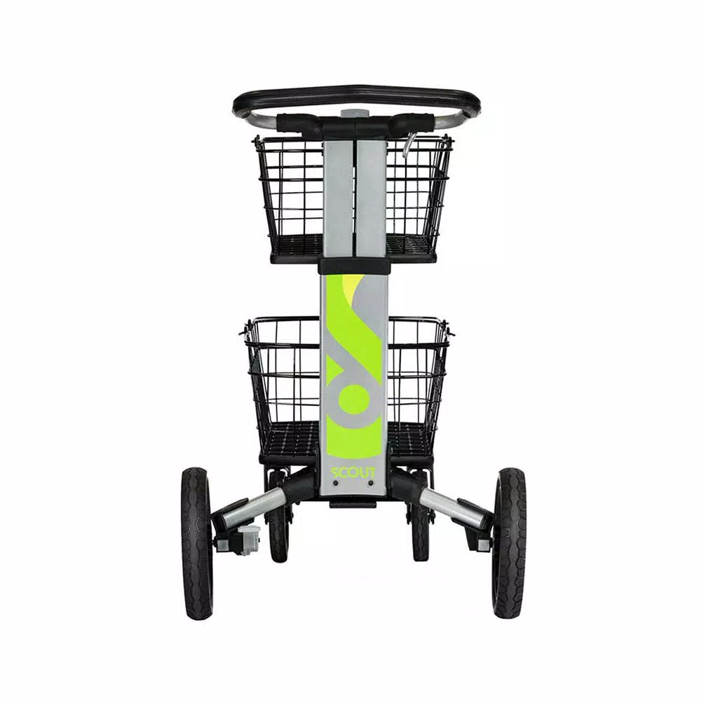 Unbranded Scout Folding Aluminum Cleaning Cart with Removable Baskets and Swivel Wheels