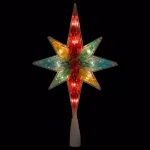 Northlight 10.75 in. Multi-Color Faceted Star of Bethlehem Christmas Tree Topper with Clear Lights thumbnail 2