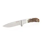 Sheffield 12188 Stag Series Haggard 5.5 in. Drop Point Fixed Blade Hunting Knife thumbnail 1