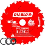 Diablo 5-1/2 in. 18-Tooth Fast Framing Circular Saw Blade with Bushings thumbnail 1