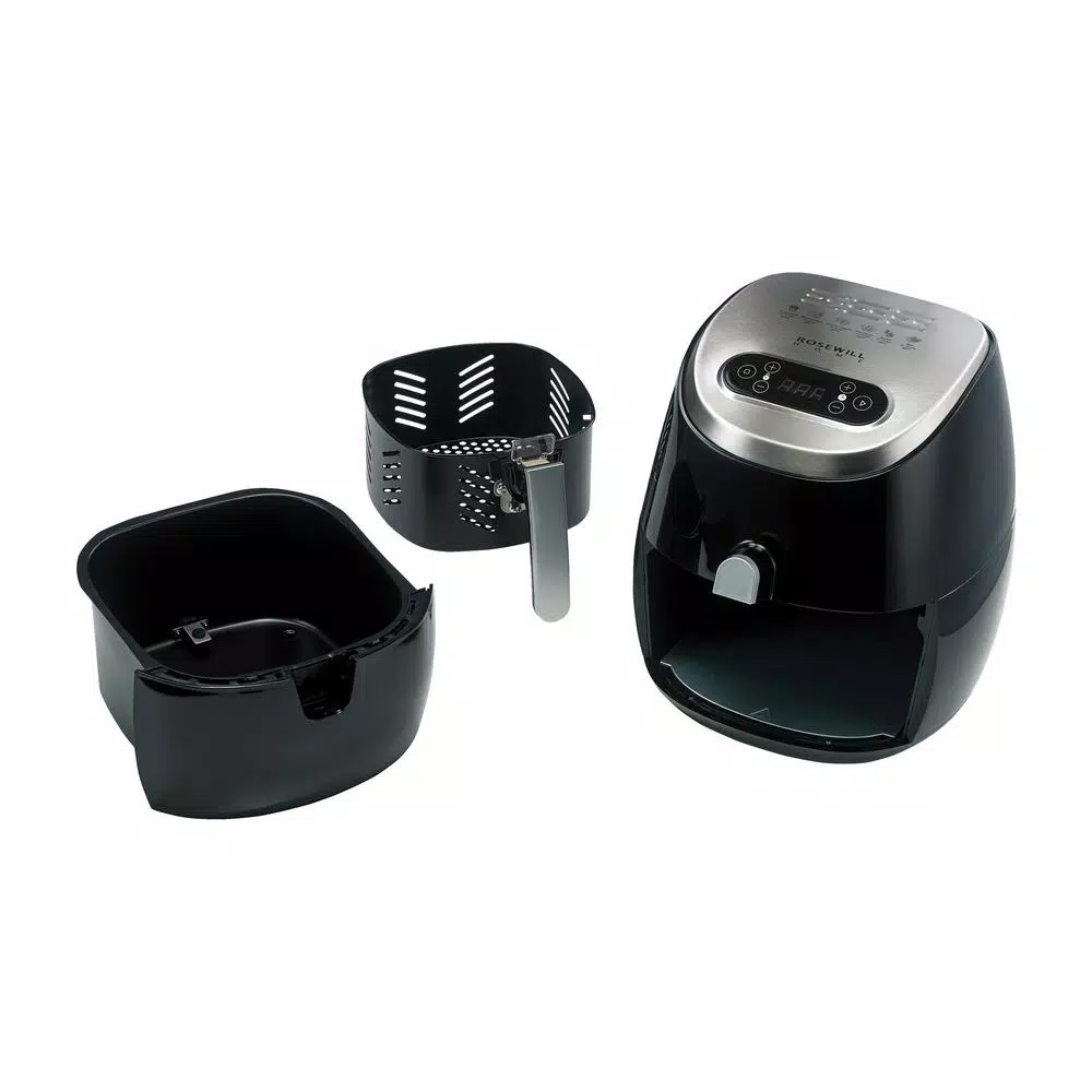 Rosewill 3.7 Qt. Digital Air Fryer with LED Touch Display, 1350W Oil-Free Rapid Air Circulation Fryer, Black