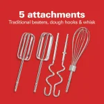 Hamilton Beach Ensemble 6-Speed Hand Mixer with Snap-On Storage Case, Red thumbnail 5