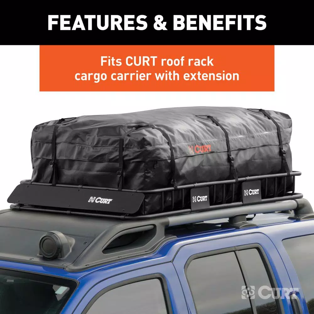 CURT Water Resistant Extended Rooftop Cargo Bag, 59" x 34" x 21"