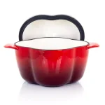MegaChef 3 Qt. Pepper Shaped Enameled Cast Iron Casserole Dish, Red thumbnail 4