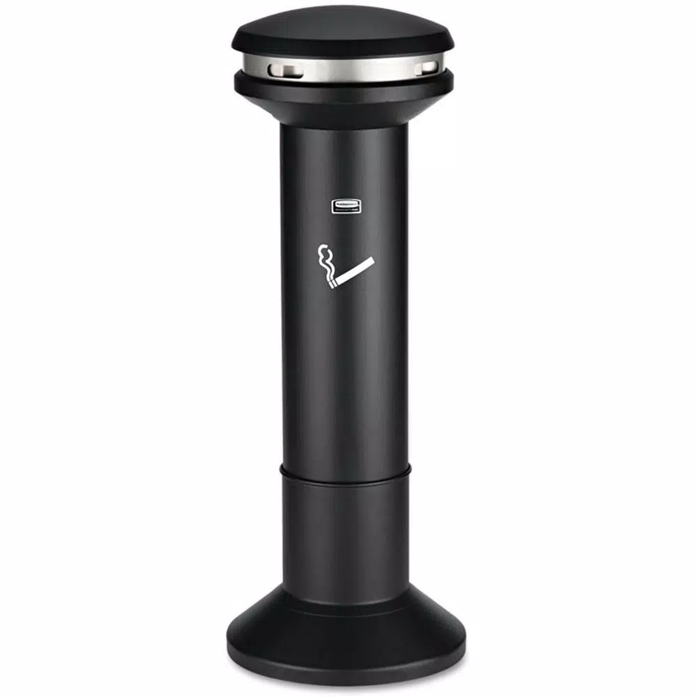 Rubbermaid Commercial Products Rubbermaid Commercial Infinity Ultra-High Capacity Smoking Receptacle, 6.7 Gal, Black