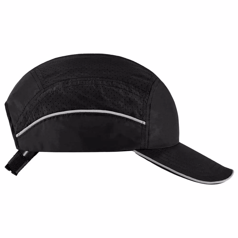 Skullerz 8955 Lightweight Vented Bump Cap Hat - Black Long Brim