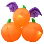ALEKO's 6 ft. Pre-Lit Winged Jack-O-Lantern Trio Halloween Inflatable Decor thumbnail 6
