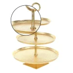 LITTON LANE Modern Reflections 3-Tier Gold Aluminum Cake Stand, 22 x 17 in. thumbnail 3